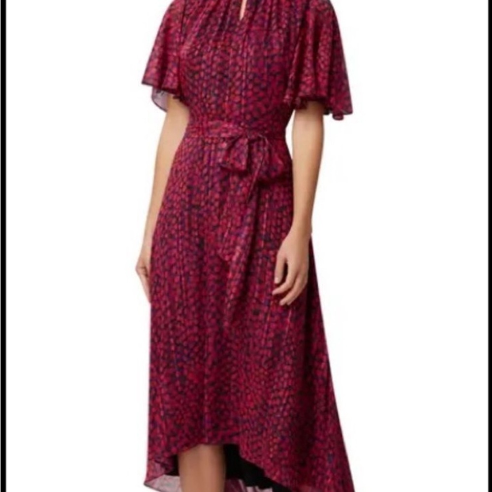 NWT Tahari Navy Pink Dot dress